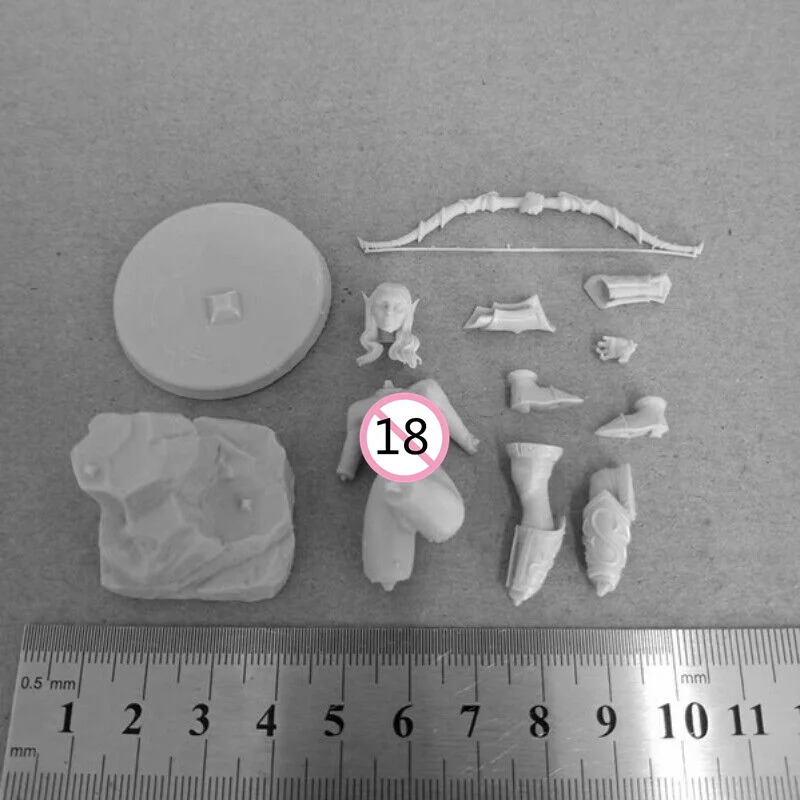 Elven Archer Nsfw Figura de resina diy escala 1/24 75mm Kit de modelo de resina desmontado e sem pintura brinquedo de escultura