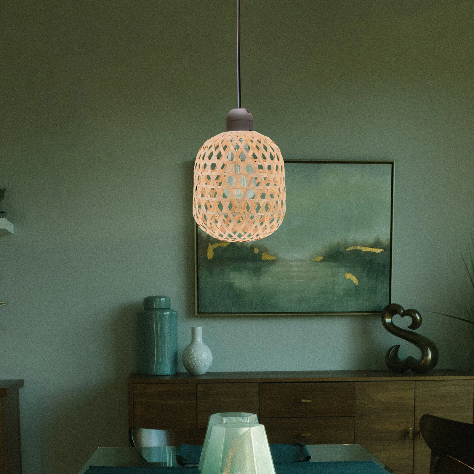 

Lamp Shades for Table Lamps Bamboo Lampshade Light Covers Hanging Chandelier Woven Lampshades