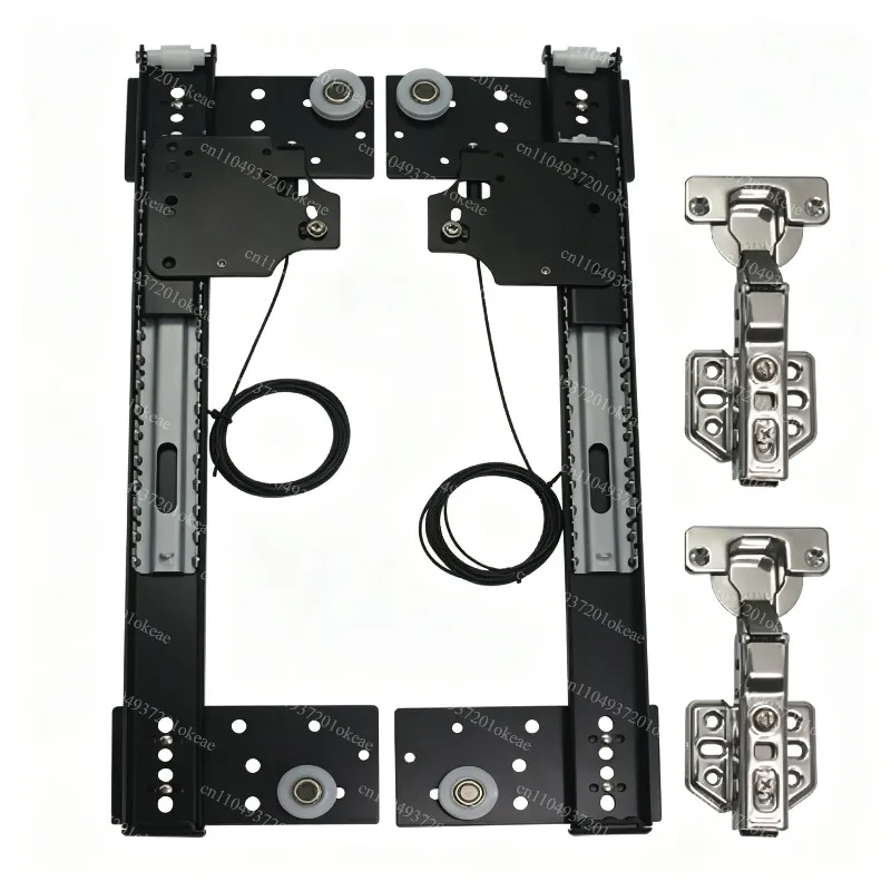 Hidden Folding Revolving Door Slide, Telescopic Side Mount Cabinet Track Hardware Fittings