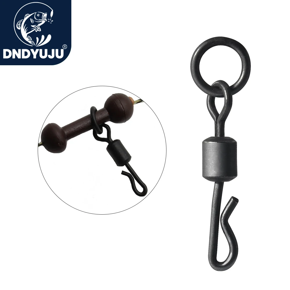 DNDYUJU 30pcs Carp Fishing Equipment Quick Change Swivels Flexi Spinner Hook Swivels Ronnie Rig Fishing Rig Rings Accessories