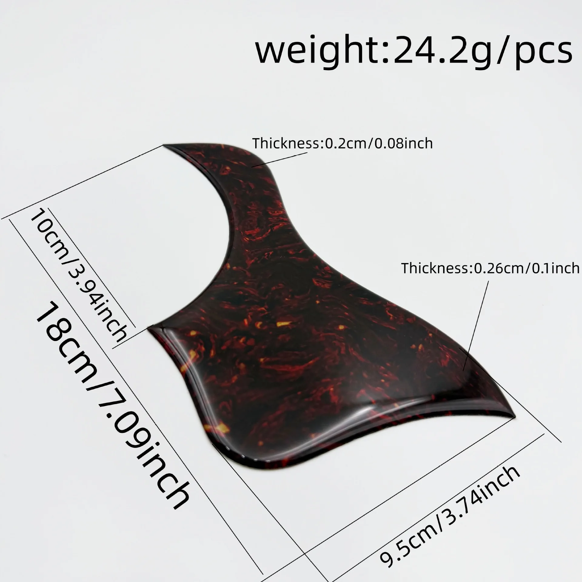 2-2.7mm Thick Acoustic Guitar Scratch Plate 40/41 Inch Universal Pickguard with Adhesive Backing Decorative Shield
