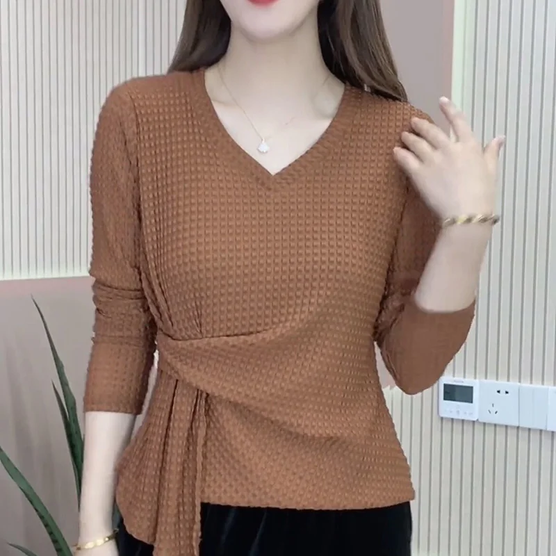 Fashion Solid Color Loose Folds Asymmetrical Blouse Women\'s Clothing 2023 Summer New Oversized Casual Pullovers Irregular Shirt