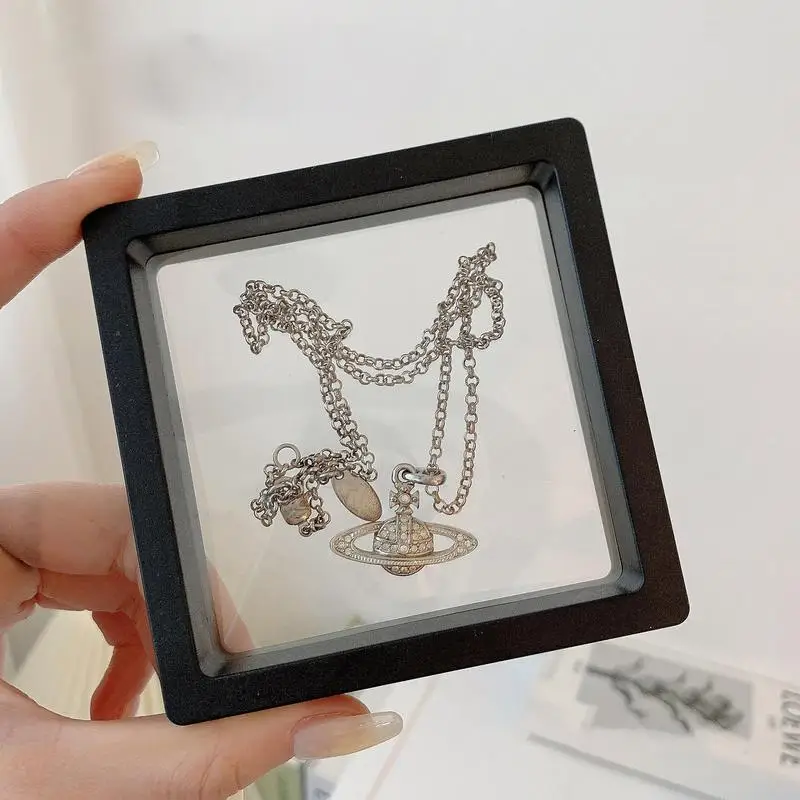 Caja de almacenamiento de joyas de película PE, estuche de embalaje 3D, soporte de piedras preciosas, marco flotante, membrana, anillo, pendientes, collar, herramientas de soporte de exhibición