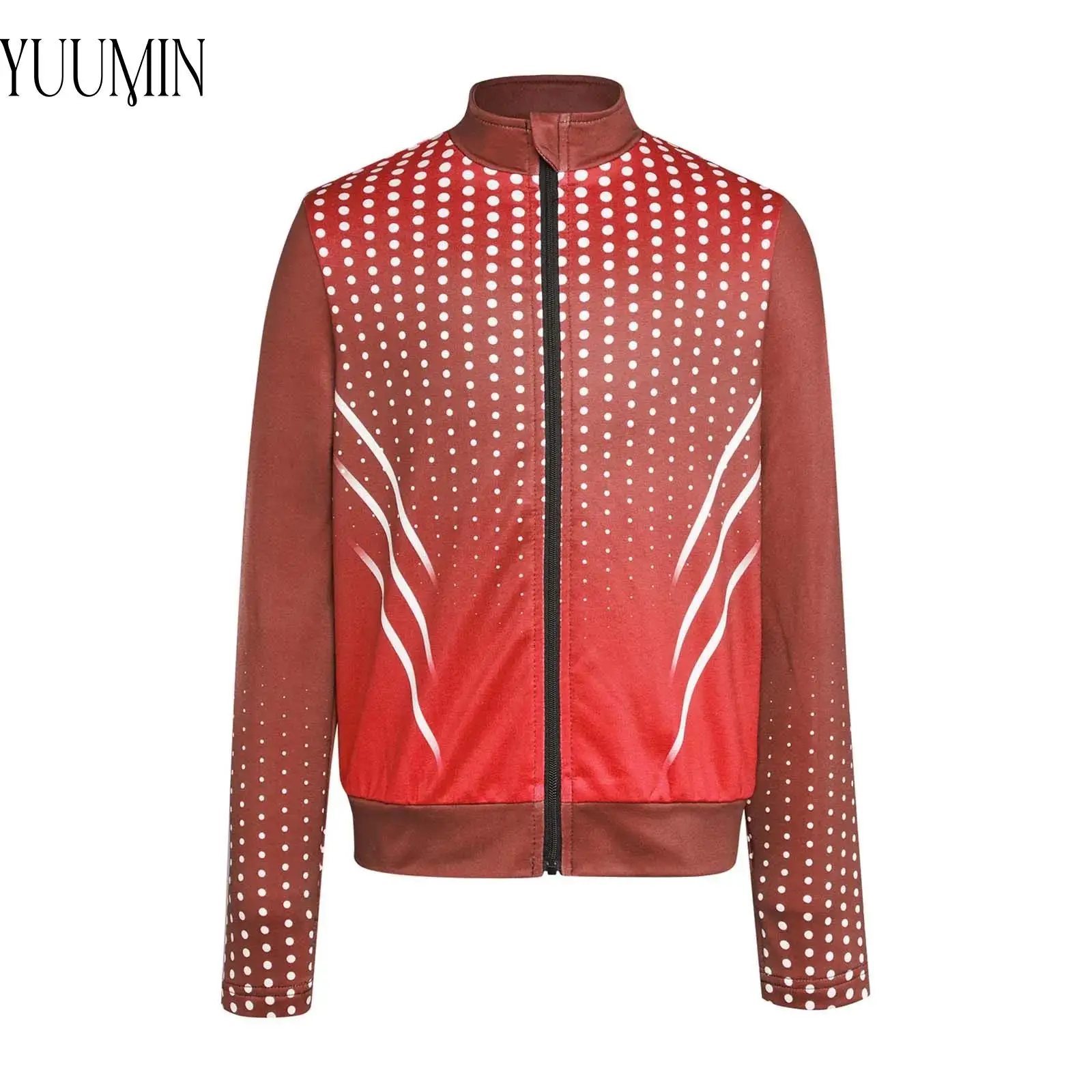 

Kids Boys Figure Ice Skating Costume Long Sleeves Jacket Thin Fleece Lining Sweatshirt Outerwear Performance Competition Costume