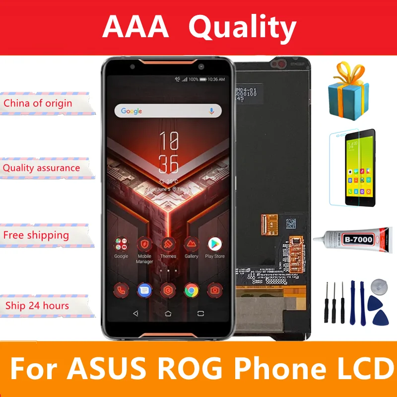 

AMOLED For Asus ROG Phone ZS600KL LCD Display Touch Screen Digitizer Assembly Replacement Spare Parts For Asus ZS600KL Z01QD LCD