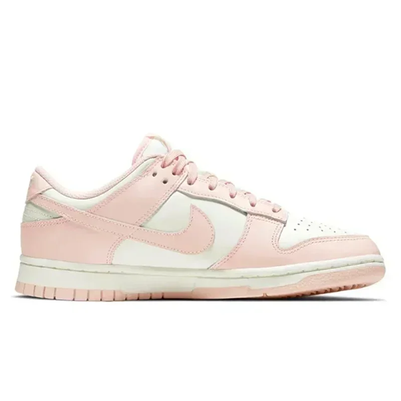 

Nike Dunk Мужская и женская обувь для скейтбординга Кожаные нескользящие износостойкие легкие низкие туфли вишнево-розового цвета унисекс
