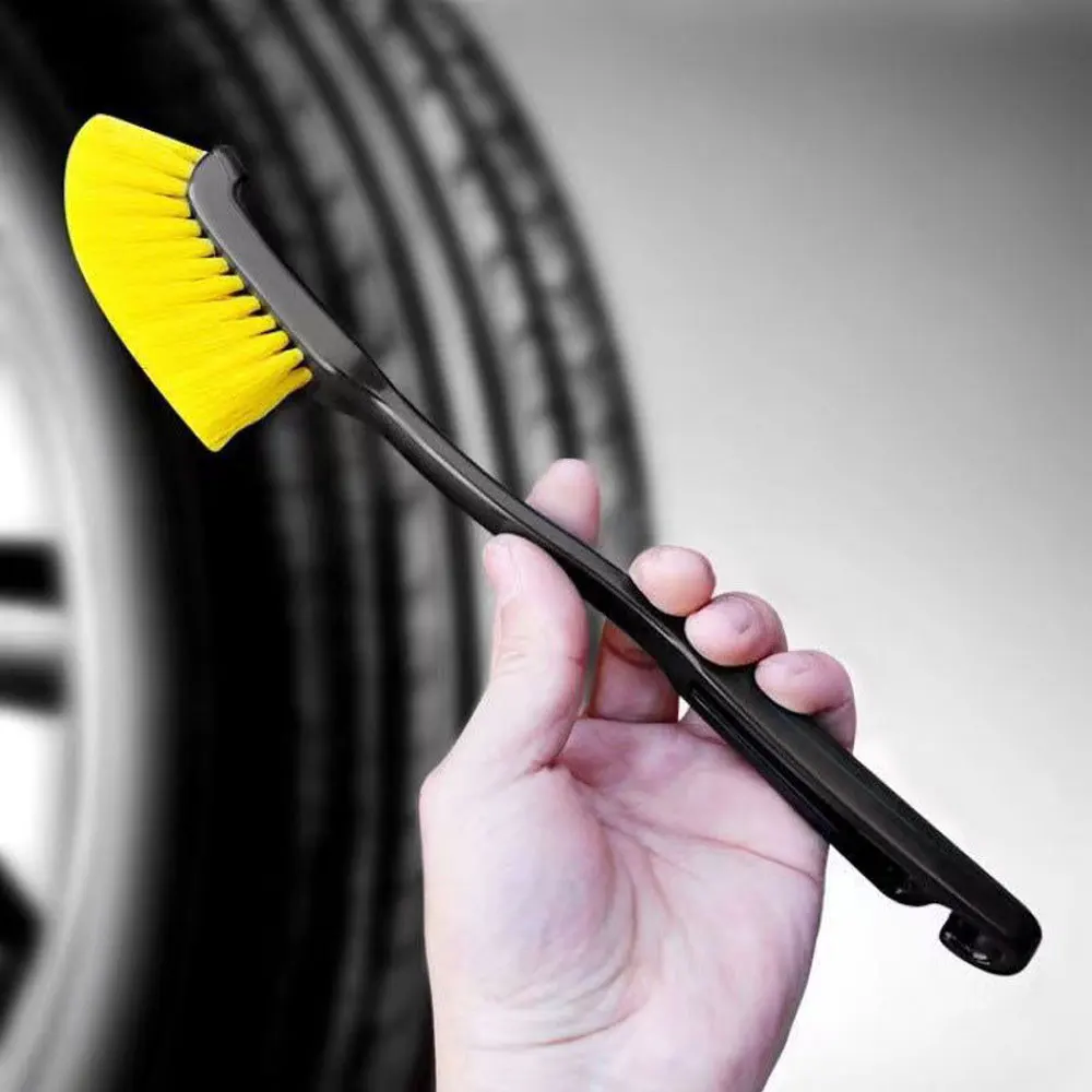 

1Pc Car Tire Rim Scrub Clean Brush Auto Truck SUV Wheel Hub Detailing Brush Cleaning Accessories Universal with Plastic Handle