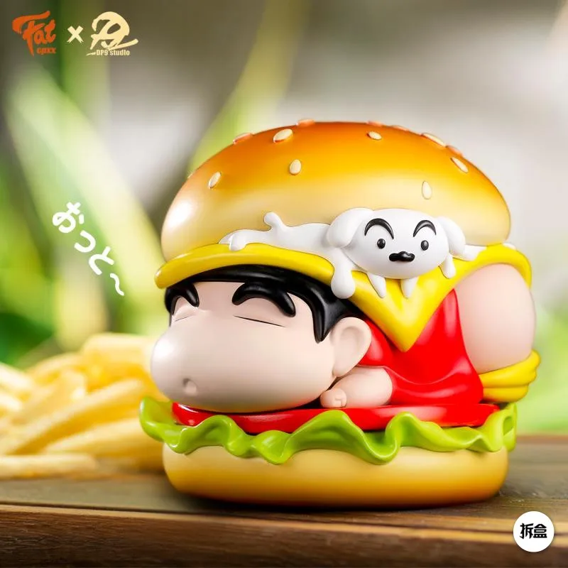 

In Stock Genuine Burge Hamburger Crayon Shin-Chan Anime Character Trend Action Figure Model Collect Desktop Ornaments Toy Gifts