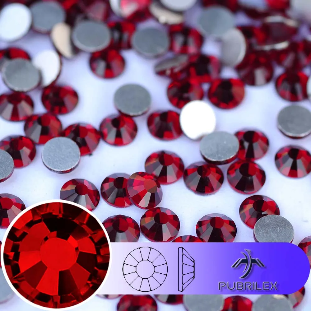 SS3-SS30 Dark Siam Crystal Glitter Rhinestones Non Hot Fix Pixie FlatBack Strass Garment Rhinestone Nail Art Stone