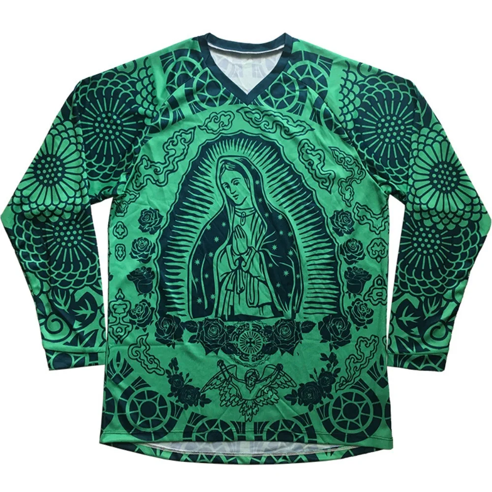 ماريا قميص جبل على الطرق الوعرة الدراجة الإنحدار يسوع سترة موضة الدراجة دراجة هوائية جبلية Mx جيرسي الرياضة قطار تي شيرت #1