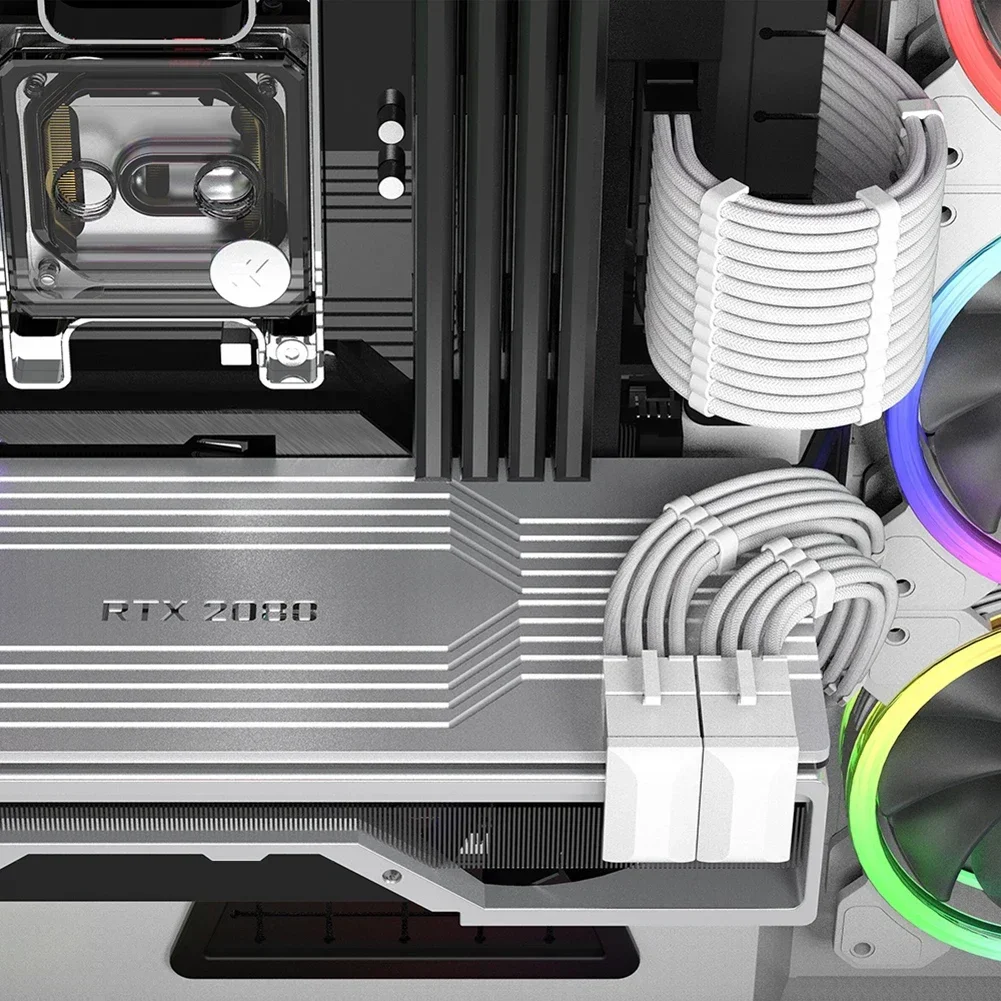 2PcsATX GPU VGA PCIe 8 Pin 6Pin U إلى 180 درجة زاوية موصل لوحة مهايئ الطاقة لسطح المكتب بطاقة الفيديو الرسومات عكس النوع #3