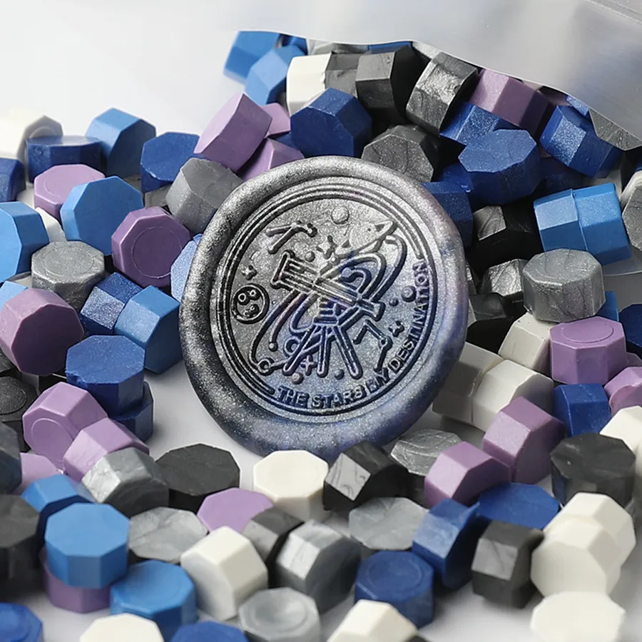 200 stks/zak Octagon Gemengde Kleur Zegellak Kralen Voor Zegel Stempel, Ideaal voor Kaart Envelop, Huwelijksuitnodiging, Cadeaupapier - afbeelding 1