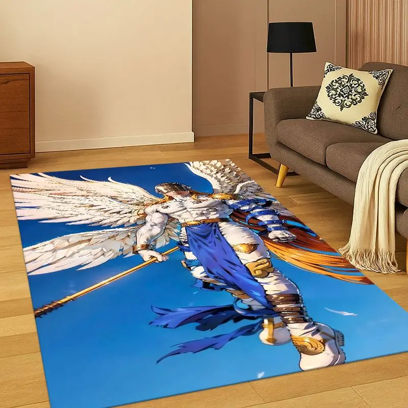 3D Digimon Adventure Angewomon Agumon Cartoon Carpet Rug for Bedroom Living Room Sofa Doormat Home Decor, Area Rug Non-slip