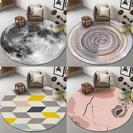 Round Carpet Scandinavian Balcony Coffee Table Hanging Basket Decorative Floor mat Living Room abstract floor  Home decor