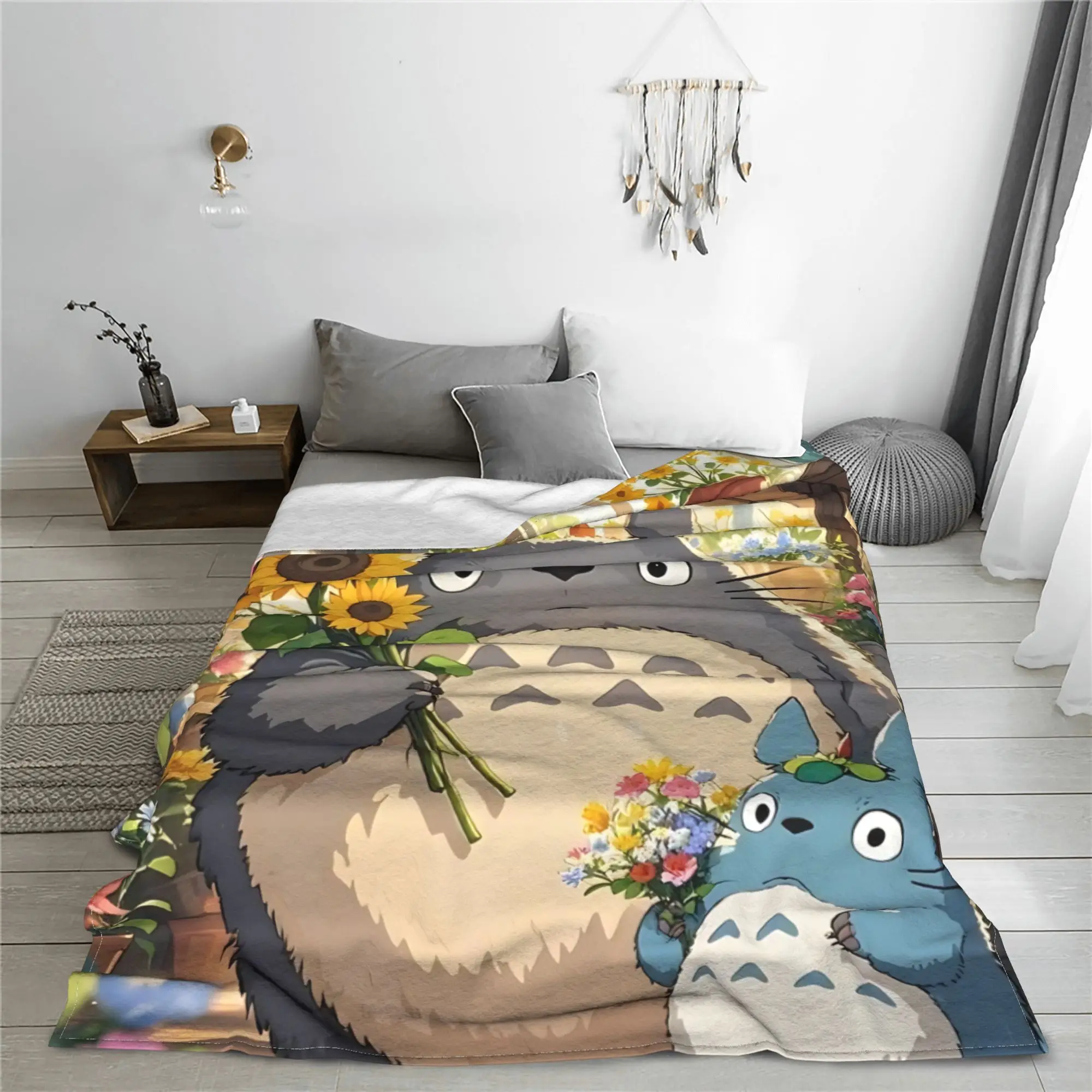 1PC My Neighbor Totoros  home room decorations Winter Blankets for Adults Bedding Home Interior Sofa Knee
