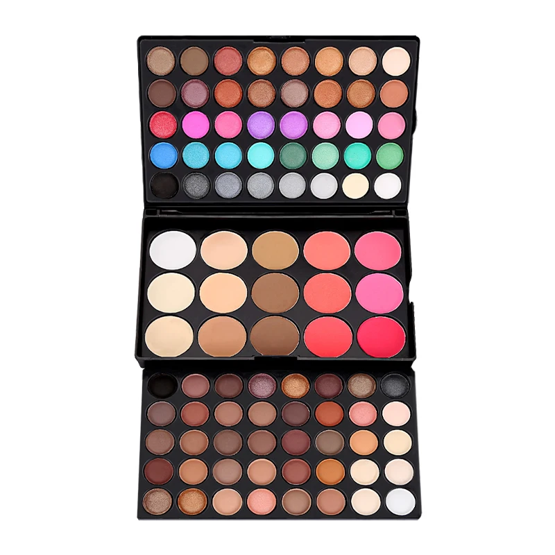 POPFEEL Palette di ombretti e fard a 95 colori - Tonalità versatili luccicanti e opache - Include 15 opzioni di fard, evidenziatore e contorno.