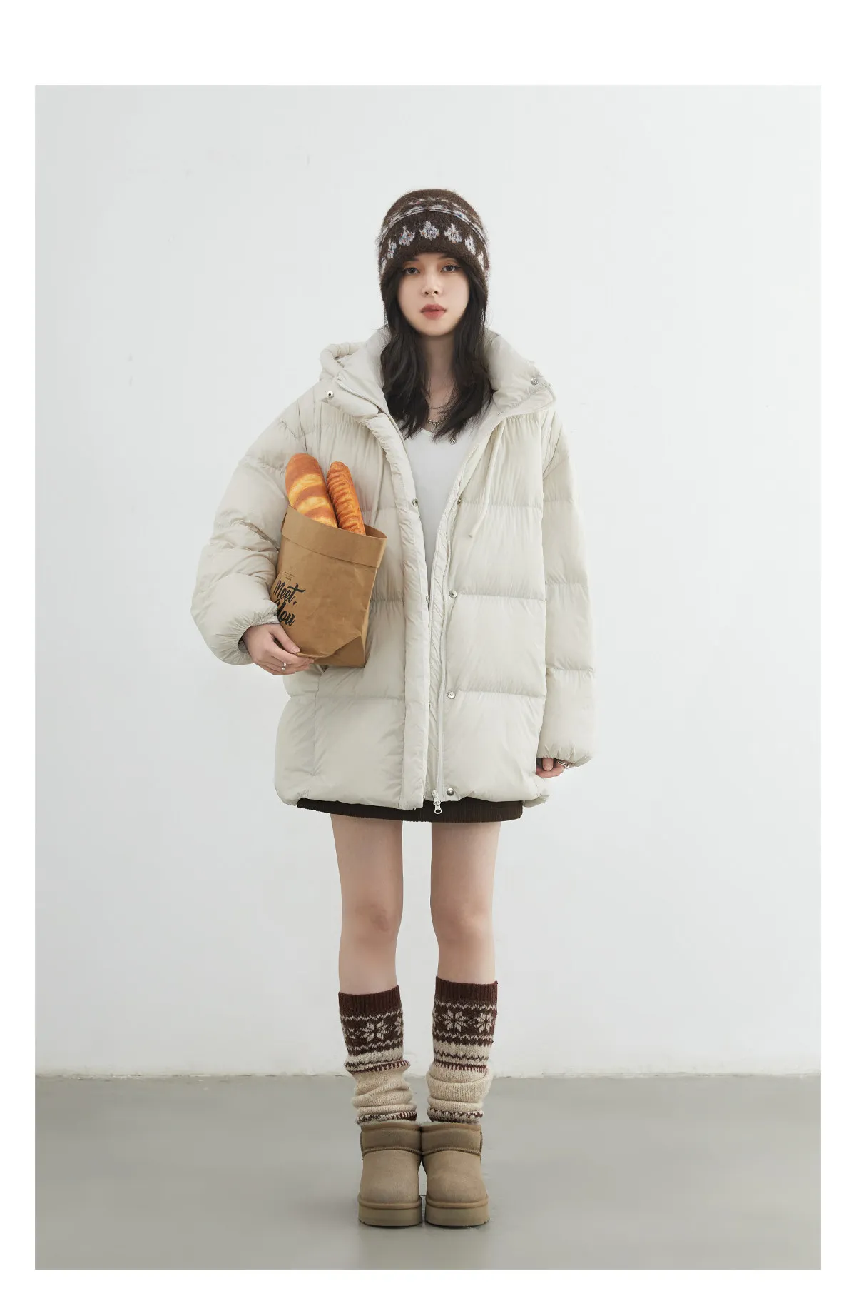 CHIC VEN New Women Down Jacket Solid Loose Casual Hooded Ladies Down Jacket for Woman 90 White Duck Down Coat Autumn Winter 2025