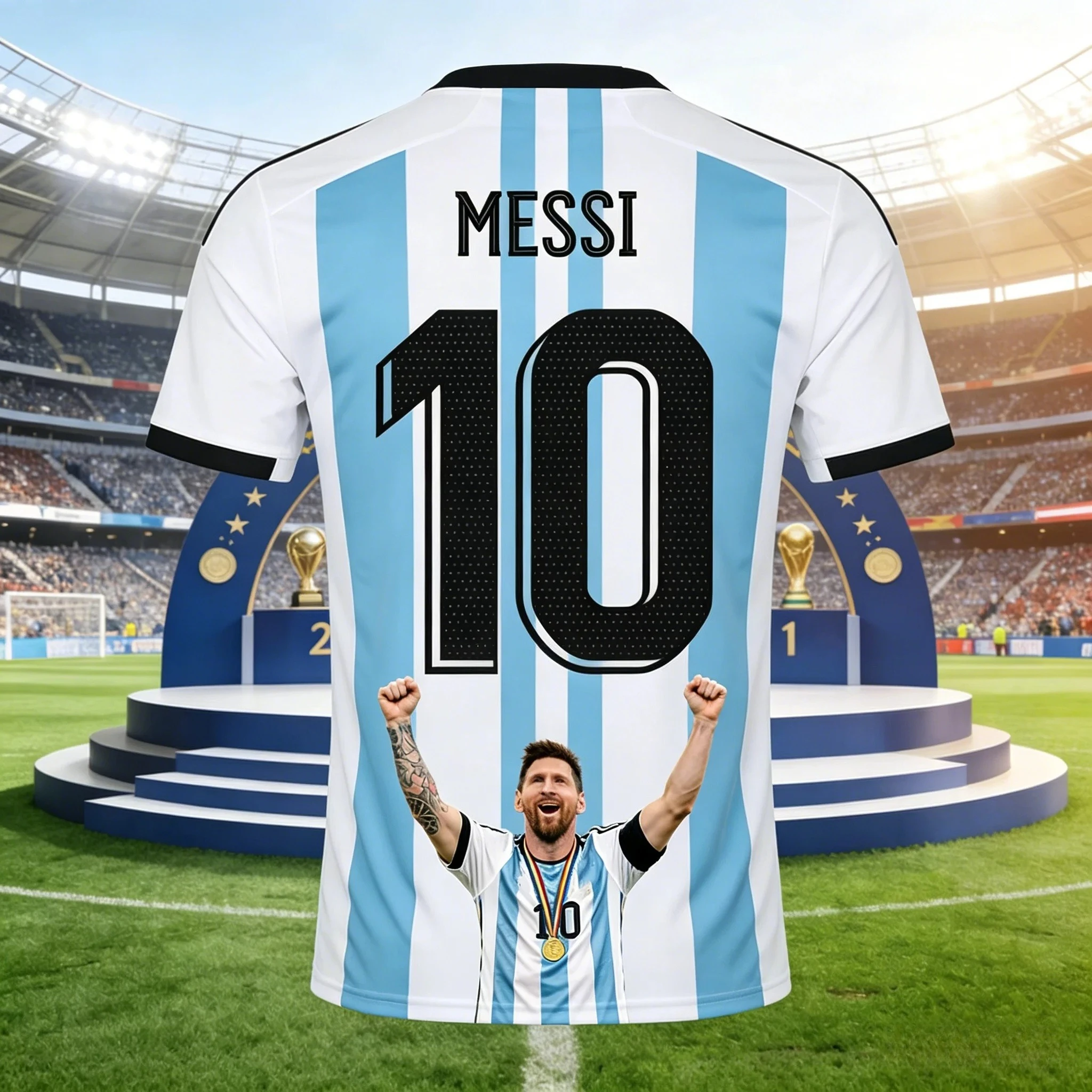 2026 Summer Messi 3D Print Sport Quick-drying Breatha Men Women T-Shirt Football Jersey Team Fan Training Parent-child Clothing