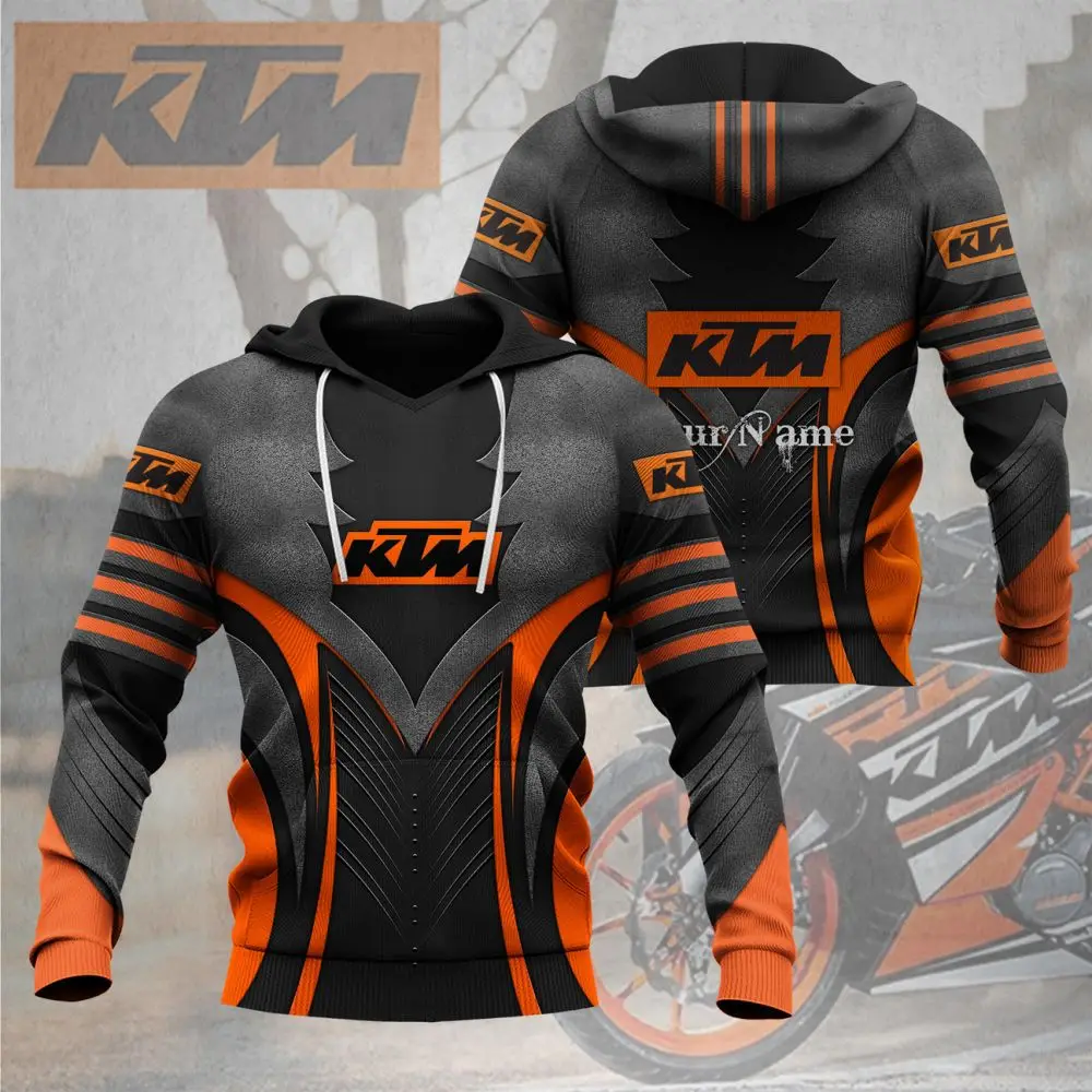 ثلاثية الأبعاد الرجال طويلة الأكمام هوديي KTM دراجة نارية الرياضة ركوب هوديي الأطفال الكبار دراجة نارية المتحمسين قميص غير رسمي