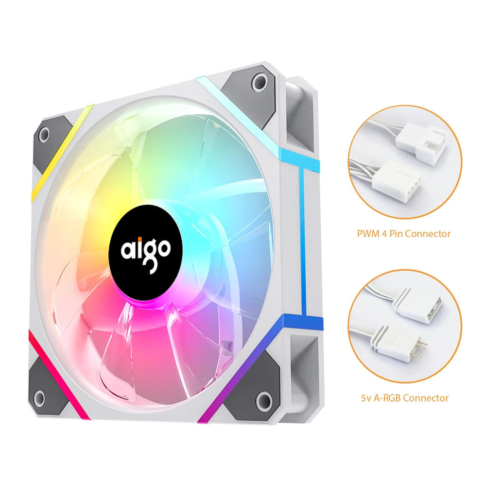 Aigo AM12PRO Ventoinha Computer fan 120mm 4pin PWM ARGB 3pin 5V cooling fan rgb Air blower  cpu fan 12cm Chassis fan