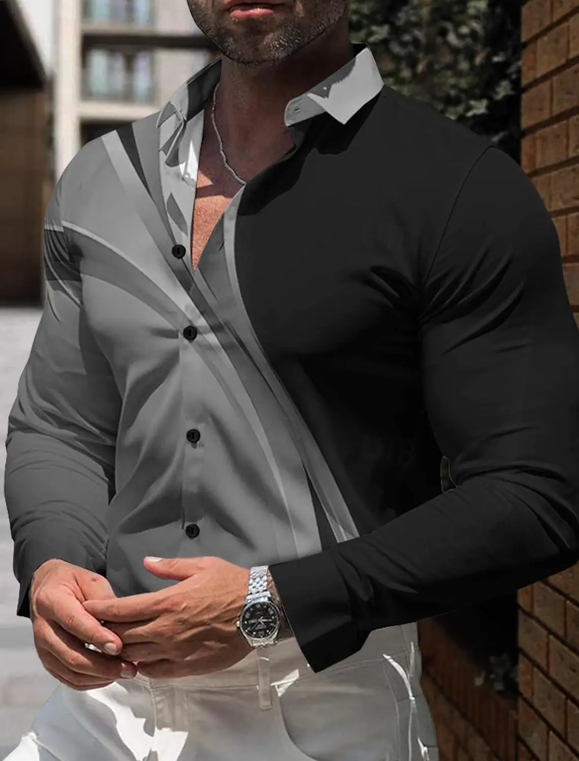 Striped Business Casual Men's Shirts Formal Shirts Button Down Shirts Long Sleeve Party Evening Wear Daily