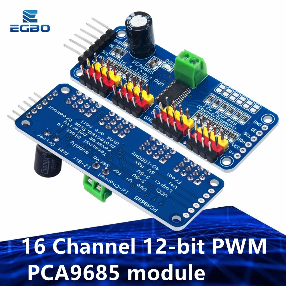 16-Kanal-12-Bit-PWM/Servo-Treiber-I2C-Schnittstelle PCA9685-Modul Raspberry Pi Shield-Modul
