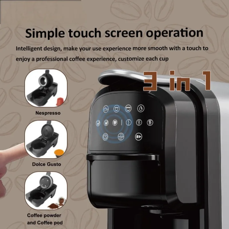 Coffee Machine 3 in 1 Espresso Capsule Coffee Maker for Home Daily Use