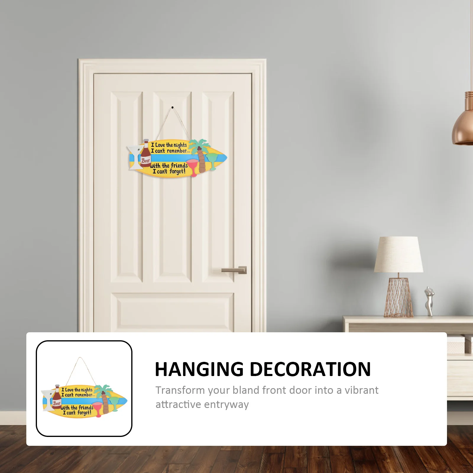 

Surfboard Plaque Decor Hanging Art For Front Door Wall Coffee Shop Home Indoor Outdoor Decoration Festive Embellishment