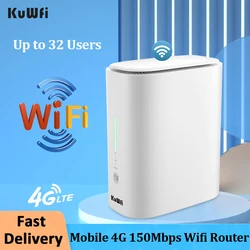 KuWFi Mobile 4G Wifi Router 300mbps CAT4 Wireless LTE Router With Sim Card Slot  Wifi Hotspot Up to 32 Users