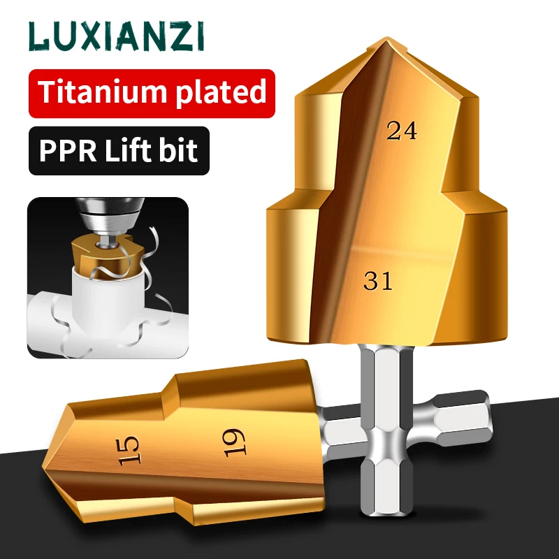 LUXIANZI, 1 pieza, broca escalonada de elevación PPR, vástago hexagonal de 20/25/32mm, abridor de agujeros, brocas de núcleo para herramientas de escariado de tuberías de agua