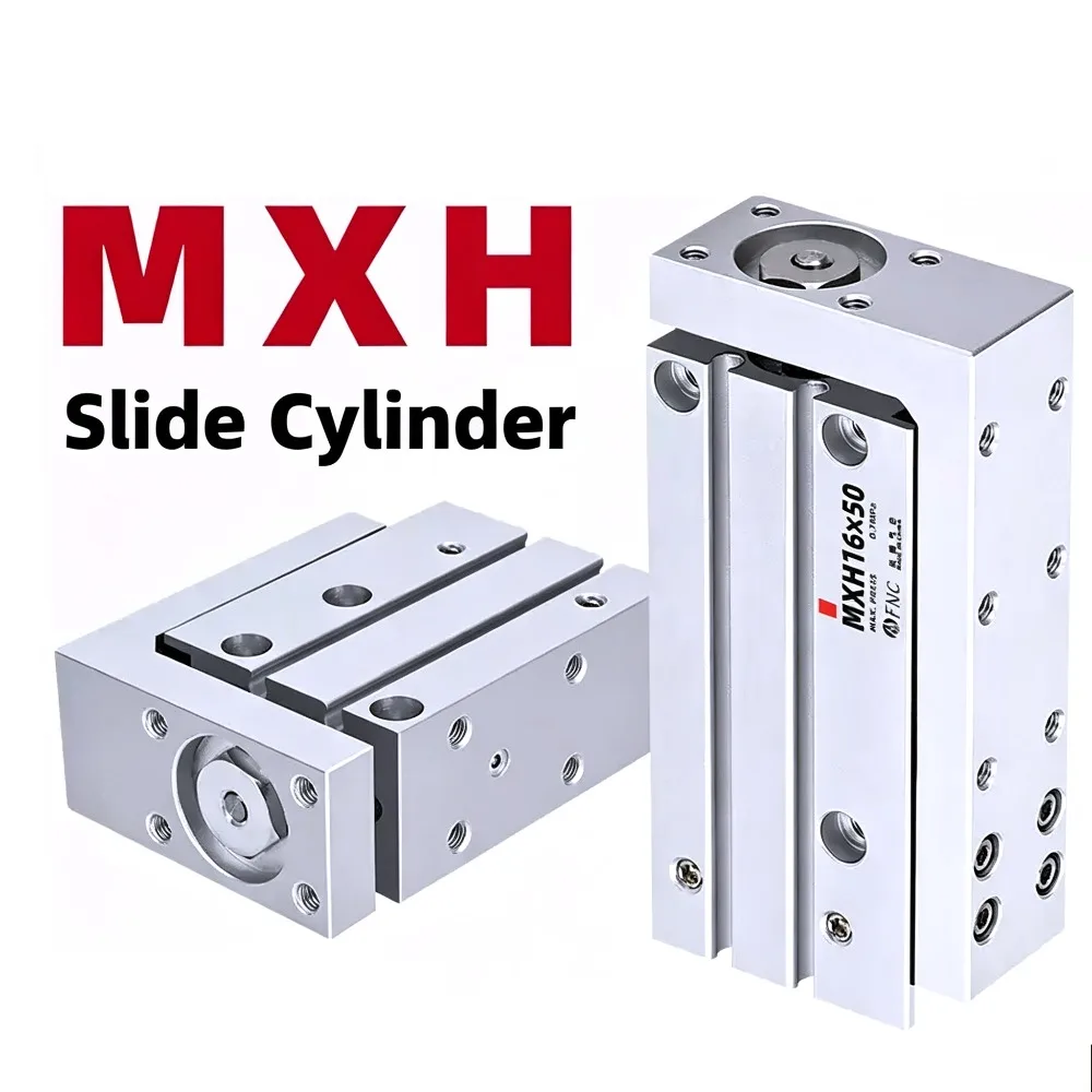 Pneumatic Sliding Table Cylinder HXH6 MXH10 MXH16 MXH20-5X10X15X20X25X50 Precision Guide Rail Side Rail Type
