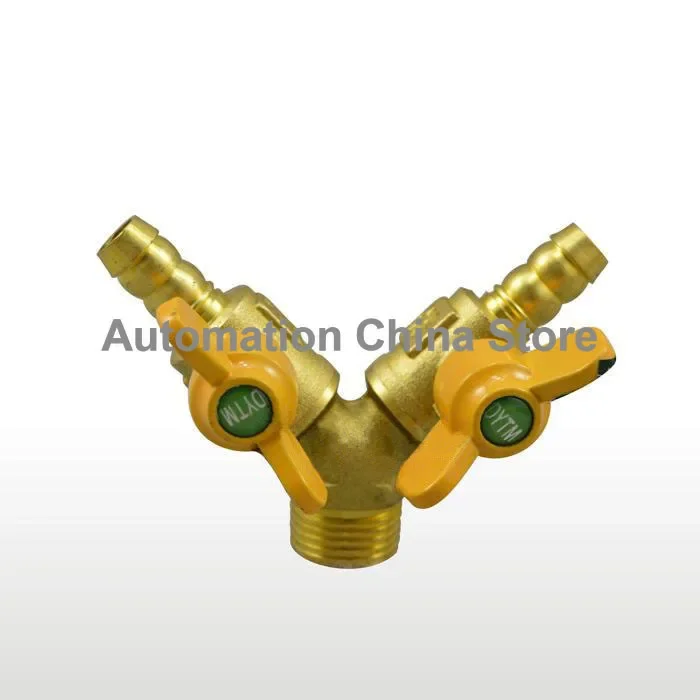 Three-way Brass Y Typle Double-headed Gas Valve Male DN15 G1/2”