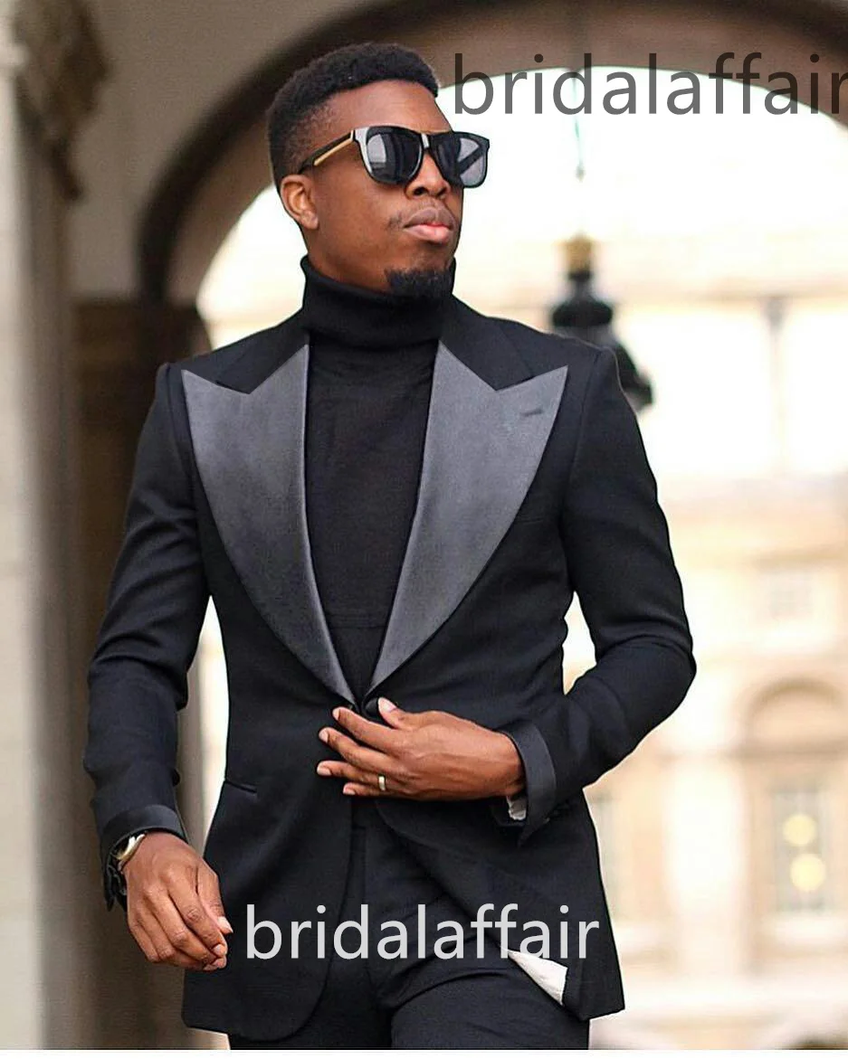 Bridalaffair 2023 Men's Suit Wedding Dress Slim Fitting Jacket Blazer Vest Pants Three Piece Peak Lapel