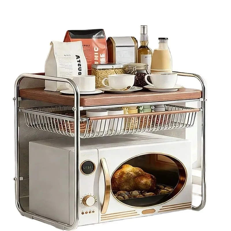 Microwave oven rack Multifunctional kitchen countertop Oven bracket Multi-layer storage Rice cooker storage shelf