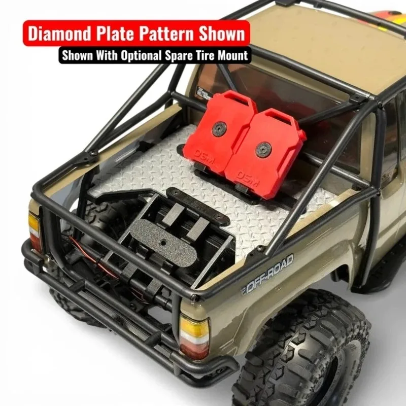 For Axial SCX10 III 1987 Toyota SR5 1/10 RC Crawler Front Fenders, Spare Tire Mount, Rear Flatbed Trim + Fuel Tank– Upgrade Part
