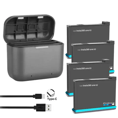 2200mAh For Insta360 ONE X3 Battery+2 Card Slot Battery Charging Box 360 Panoramic Action Camera Batteries Accessories