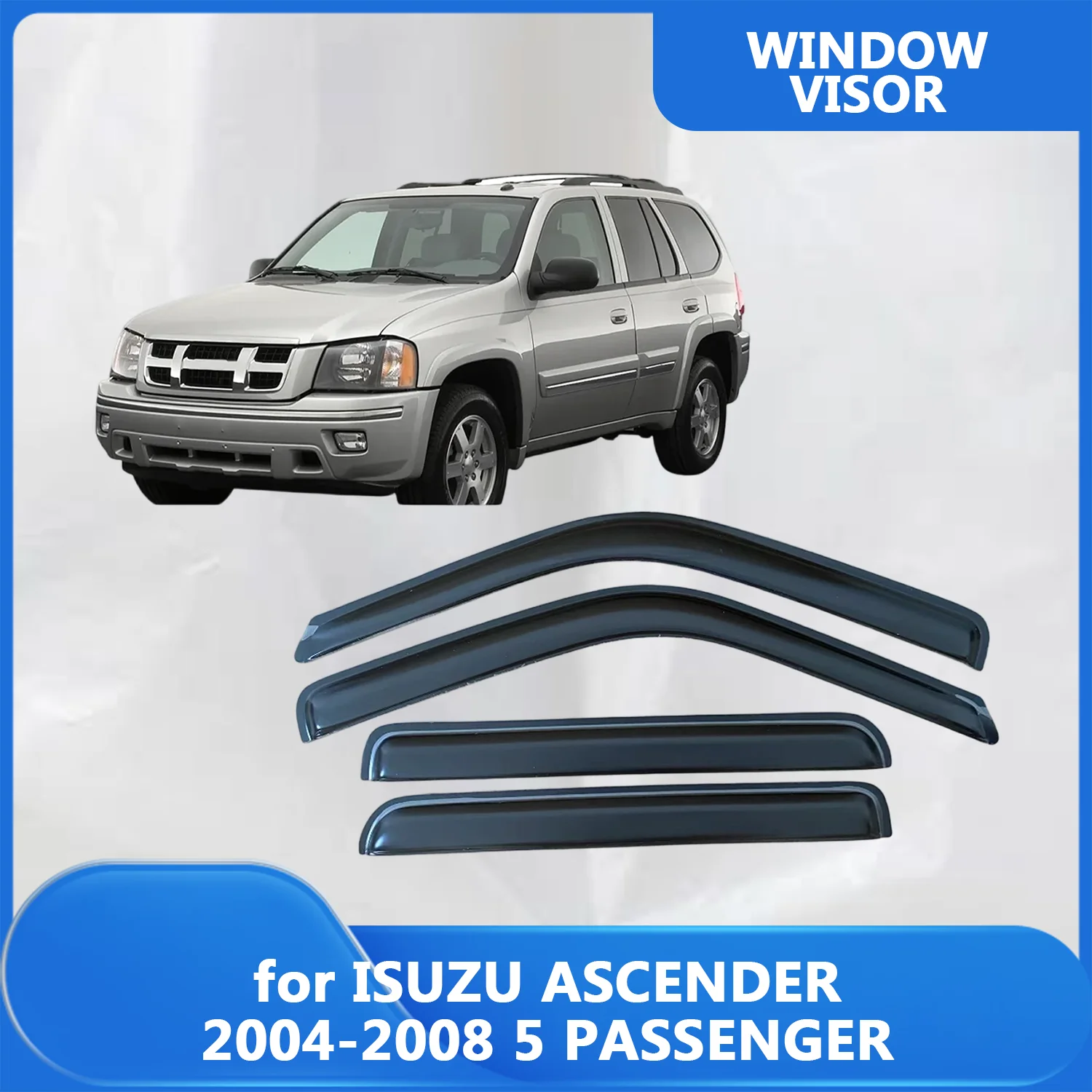 

Window Visor for ISUZU ASCENDER 2004 2005 2006 2007 2008 5 PASSENGER Wind Deflectors Rain Guards Door Visor Vent Shades Rain