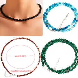 New Natural malachite agate opal 4mm round bead necklace Men Women Beach Necklaces Energy Healing Reiki Necklace Jewelry Gifts