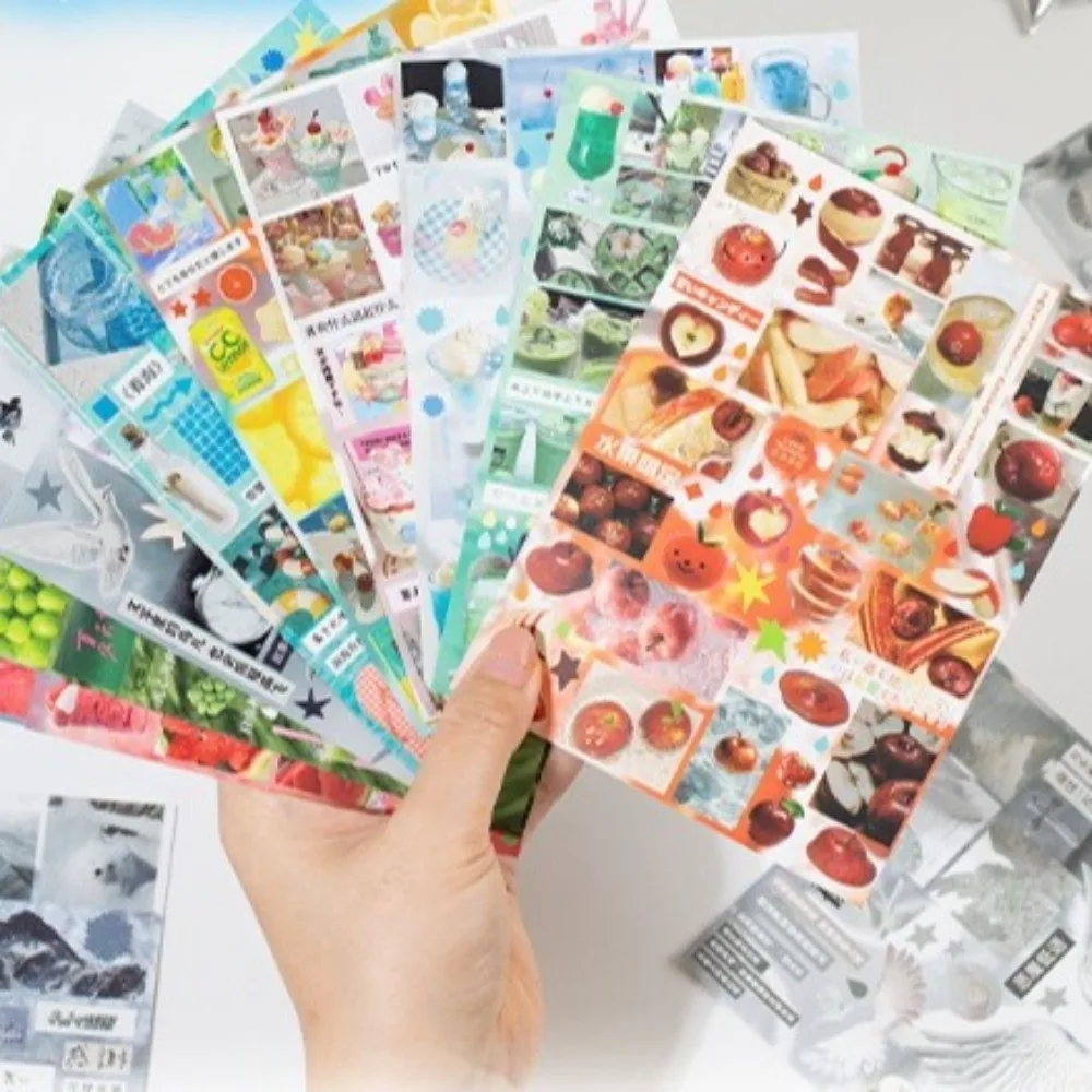 Cute Die-cut 3D Sticker Book Collage Material Cartoon Style Decorative Stickers Cut Film Coil Wind-Cut Film Diary Sticker