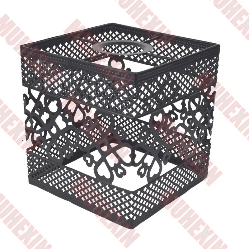 Metal Iron Lamp Shade Only Square-shaped for E27 Lamp Holder Openwork Design