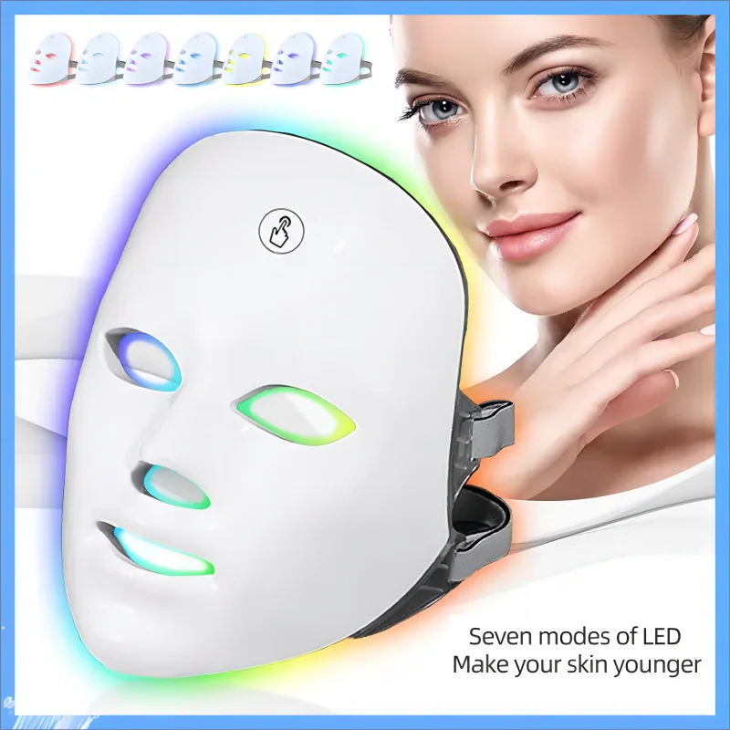 

Rechargeable LED masque 7 couleurs photon Therapy beauté rajeunissant peau anti - acné Home Lifting blanchiment