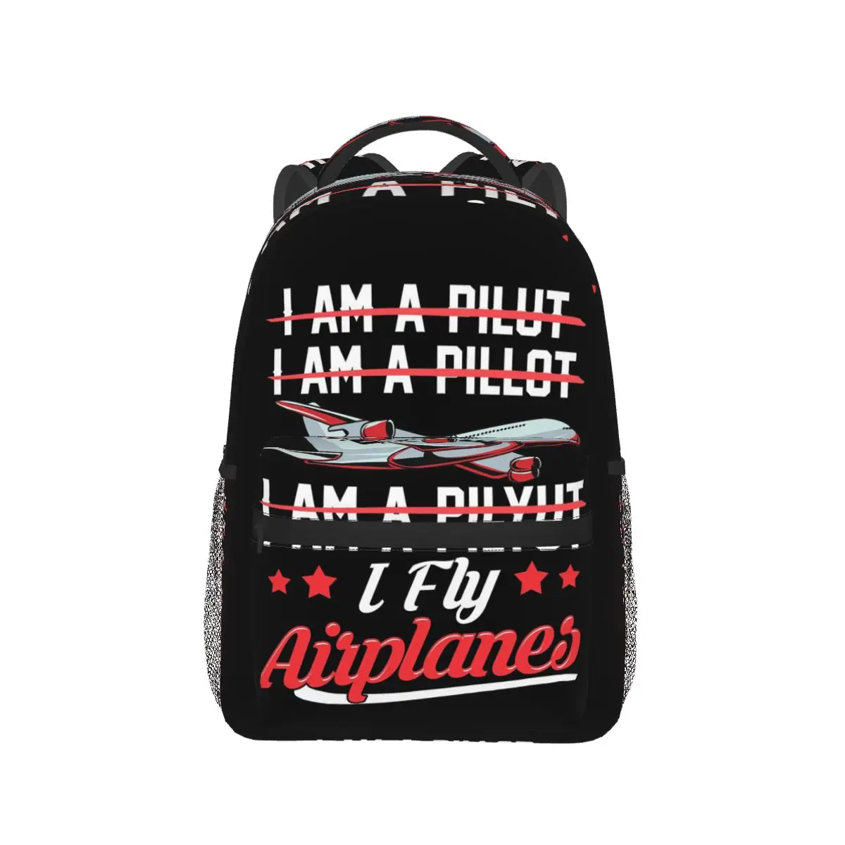 Cute And Funny I Fly Airplanes Pilot Joke Flying Pun Backpack Hot Sale Daypack Large Capacity BookBag School Bag Shoulder Bags