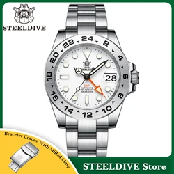 SD1992 New In 2023 STEELDIVE Top Brand Mens Sports GMT NH34 Watches Sapphire Stainless Steel Waterproof Chronograph Dive Reloj