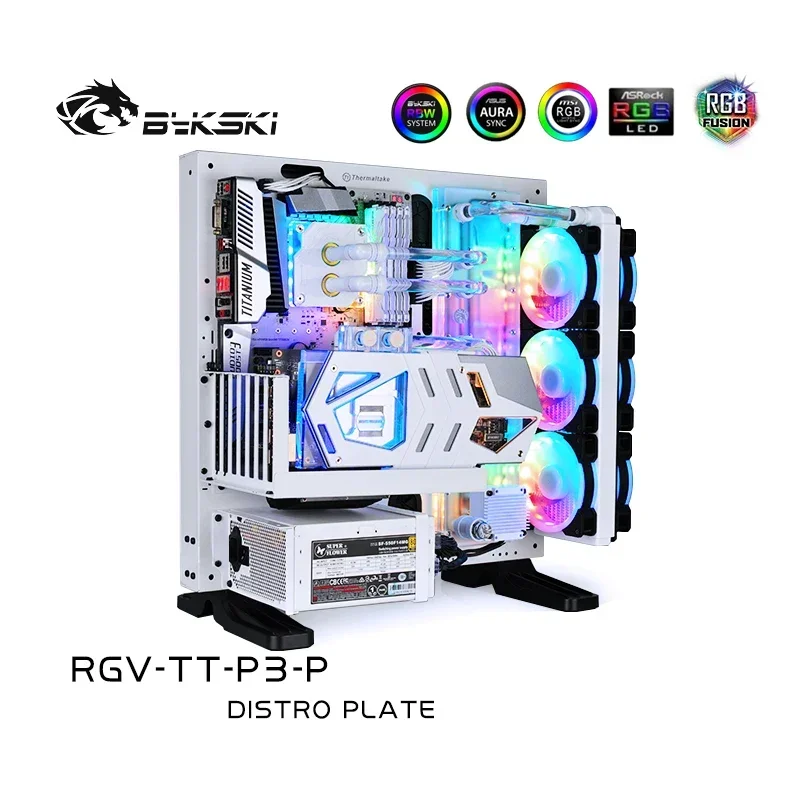 Bykski Distro Plate For TT Core P3 Case,Water Tank With Pump Kit 360 Radiator For GPU Water Cooling Loop Solution, RGV-TT-P3-P