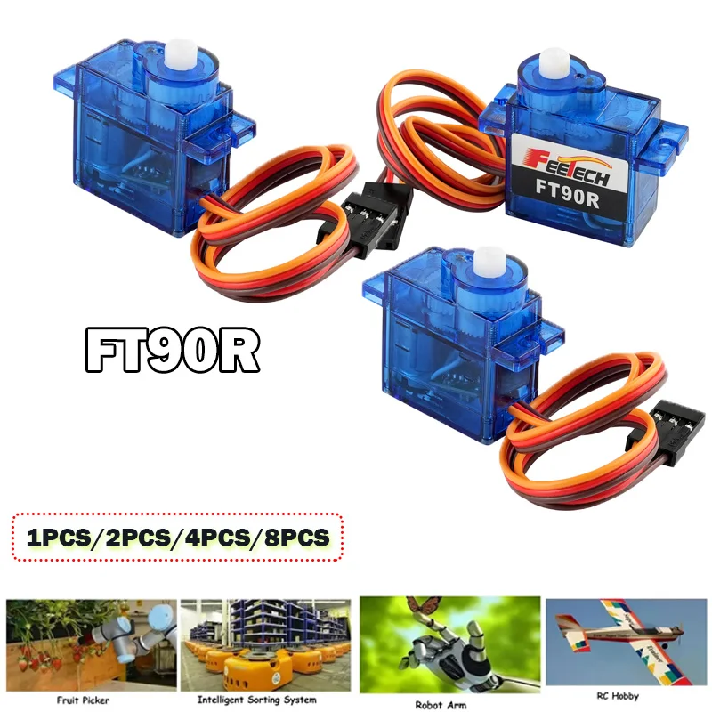 FT90R 9G Mini Servo Motor 360° Continuous Rotation Servos Power Functions Parts For Smart Car/Robot/RC Drone Airplane Model Toys