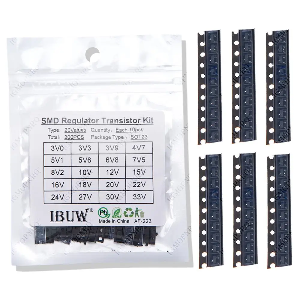 20kinds*10PCS=200PCS Zener diode in SOT23 package Samples ki hjxrhgal KIT