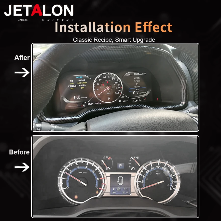 12.3inch Linux LCD Dashboard Screen Digital Cluster For Toyota 4runner 4 Runner 2010-2022 Speedometer Instrument Virtual Cockpit
