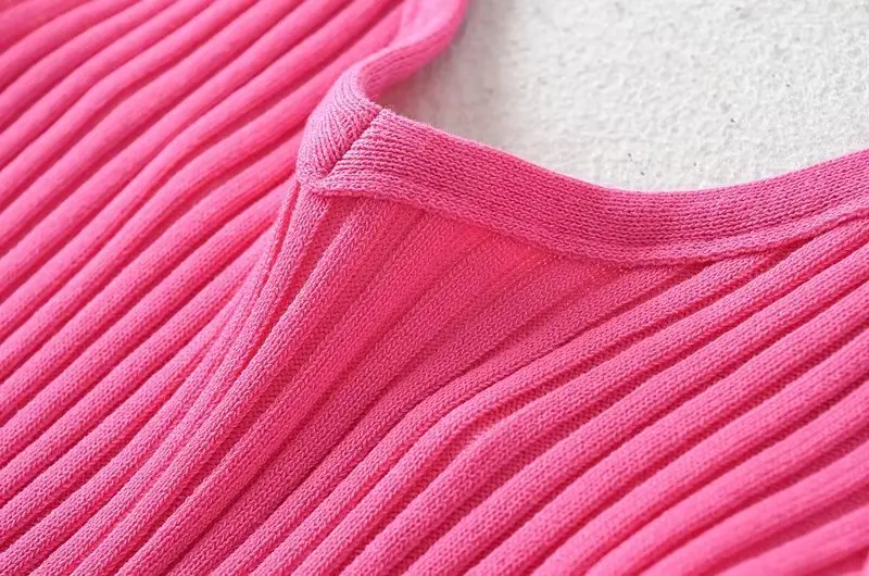 Withered Ins Blogger Sexy Solid Tank Dress Lady Fashion Colorful Knitted Slim Summer Dress Women