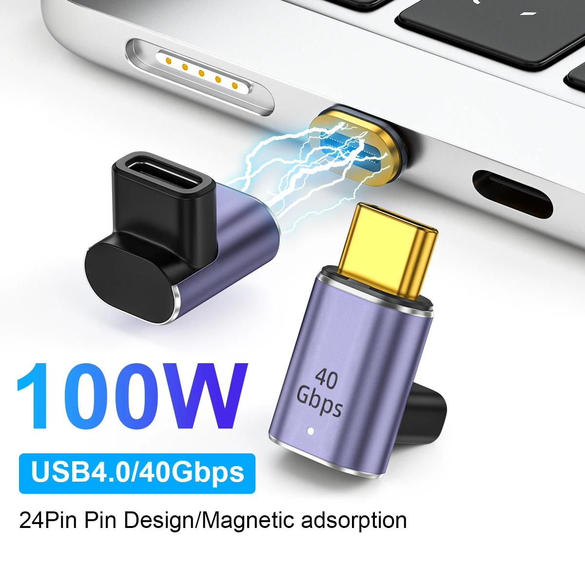 

100W USB C to Type C Fast Charging Magnetic Converter USB4.0 40Gbps OTG Adapter 8K@60Hz USB C Data Adapter Connector For Laptop
