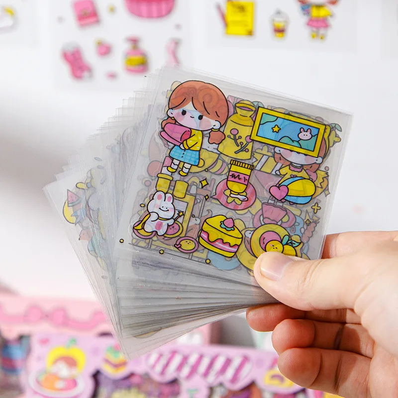 100 Cute Girl Heart Hand Book Stickers, Children's Water Cup Stickers, Hand Book Stickers, Material Stickers, Waterproof